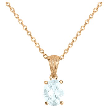 Collier mono-motif Elisabeth en Plaqué Or avec oxyde de zirconium blanc