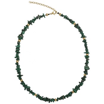 Elsa halsketting in 316L staal met groene malachiet