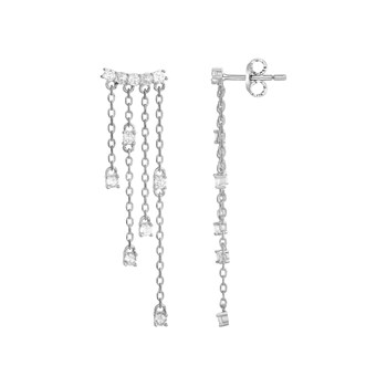 Boucles d'oreilles en Argent avec oxyde de zirconium blanc