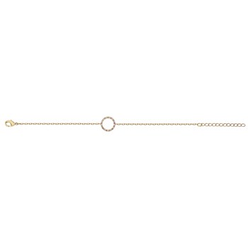 Bracelet souple mono-motif en Plaqué Or avec oxyde de zirconium multicolore