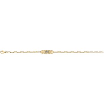 Bracelet en Plaqué Or avec spinelle bleu topaze