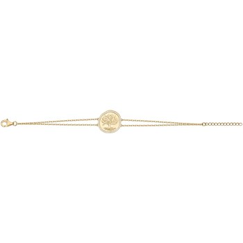 Bracelet souple mono-motif en Plaqué Or avec oxyde de zirconium blanc