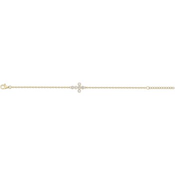 Bracelet en Plaqué Or avec oxyde de zirconium blanc