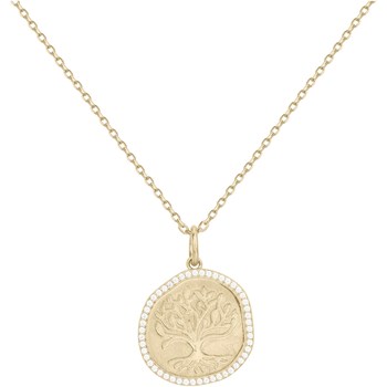 Collier mono-motif en Plaqué Or avec oxyde de zirconium blanc