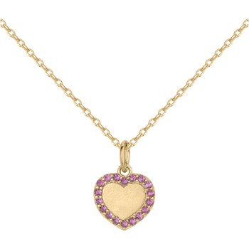 Collier mono-motif en Plaqué Or avec oxyde de zirconium rouge rubis