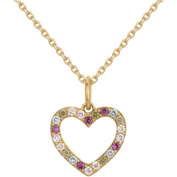 Collier en Plaqué Or avec oxyde de zirconium multicolore