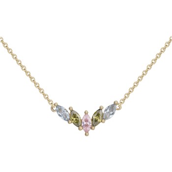 Collier en Plaqué Or avec oxyde de zirconium multicolore