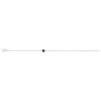 Bracelet en Argent avec oxyde de zirconium vert emeraude