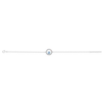 Bracelet souple mono-motif en Argent avec oxyde de zirconium bleu topaze