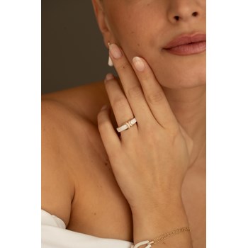 Bague Juliana en Plaqué Or avec oxyde de zirconium blanc