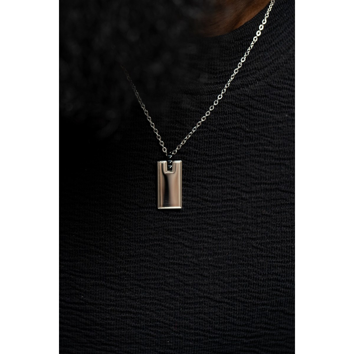 Collier mono-motif Bruce en Acier - vue 2