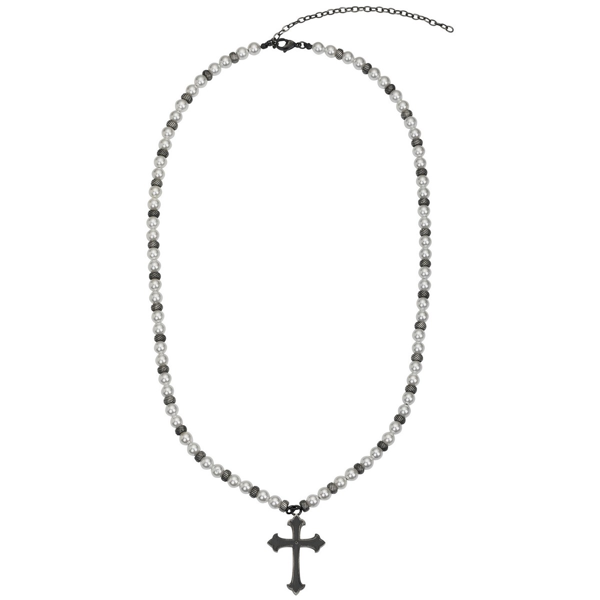 Collier mono-motif Kévin en Acier 316L avec perle