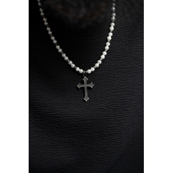 Collier mono-motif Kévin en Acier 316L avec perle