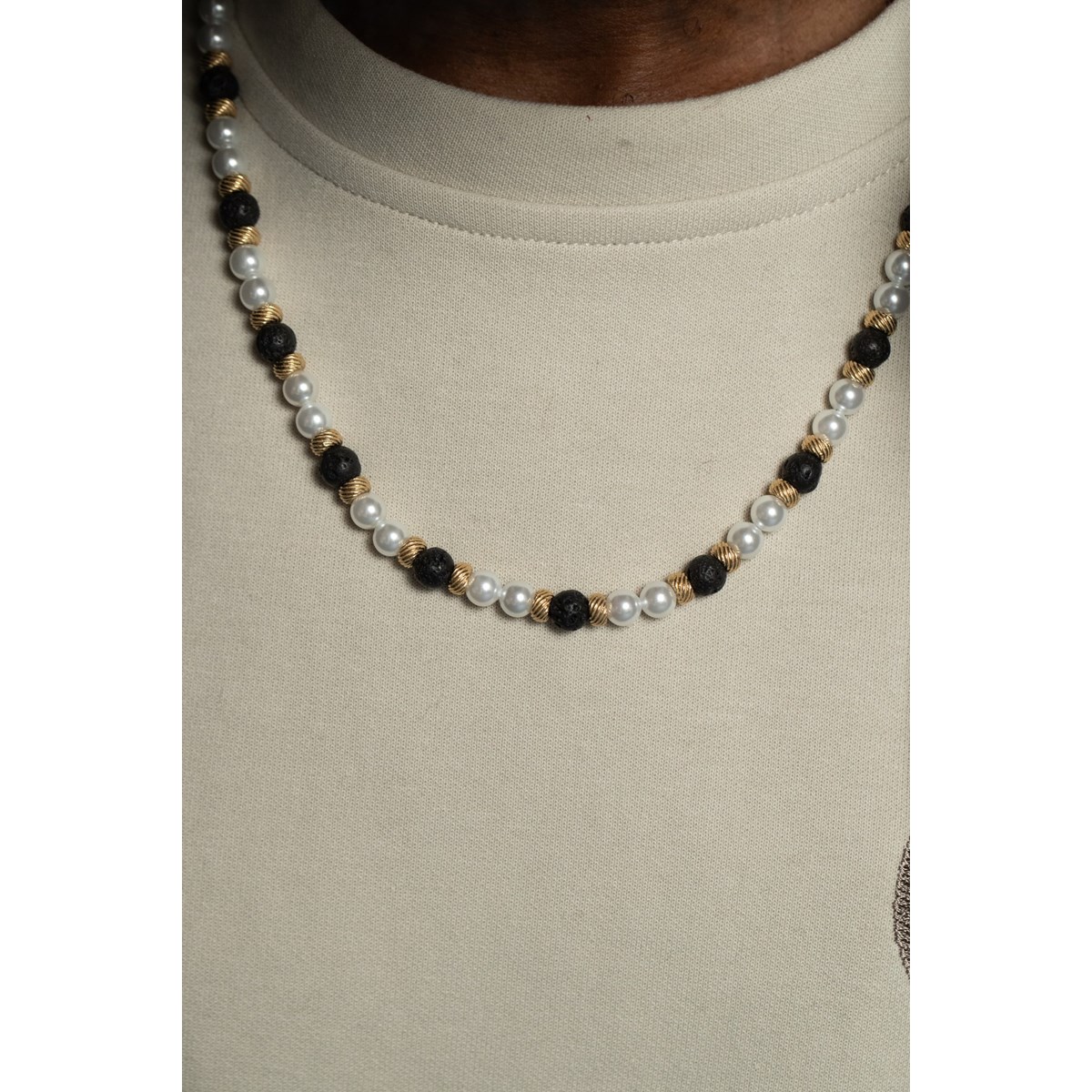 Collier Kévin en Acier 316L avec perle - vue 3