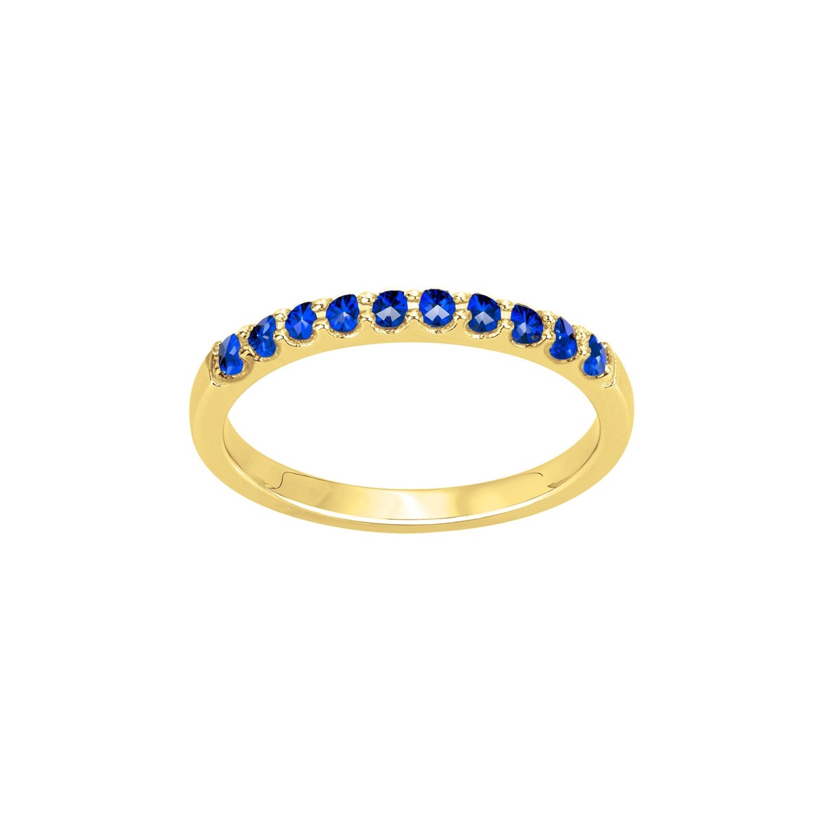Bague en Plaqué Or avec oxyde de zirconium bleu saphir