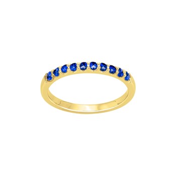 Bague en Plaqué Or avec oxyde de zirconium bleu saphir