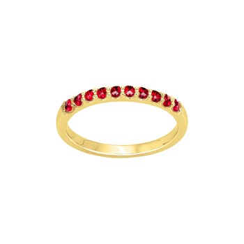 Bague en Plaqué Or avec oxyde de zirconium rouge rubis