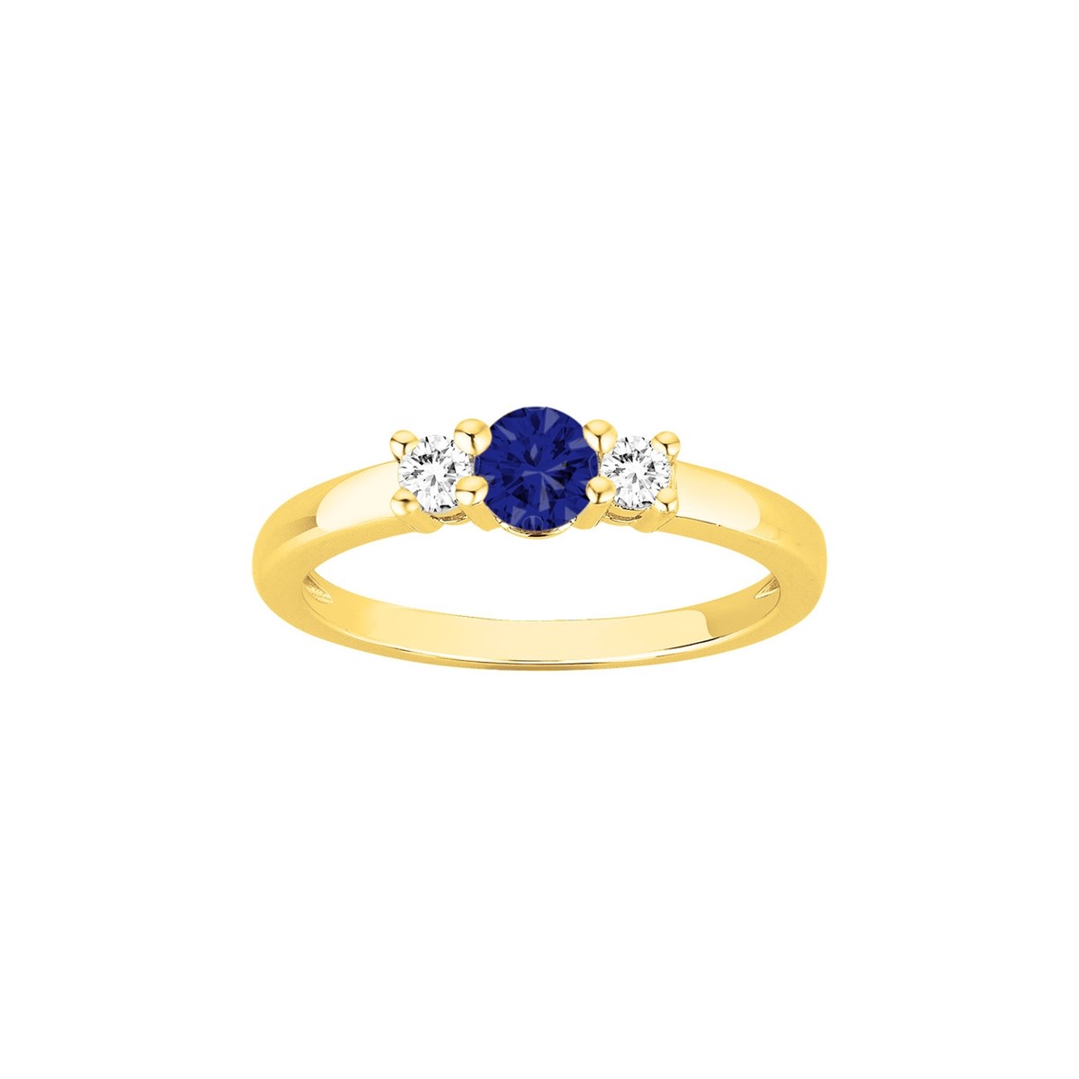 Bague en Plaqué Or avec oxyde de zirconium bleu saphir