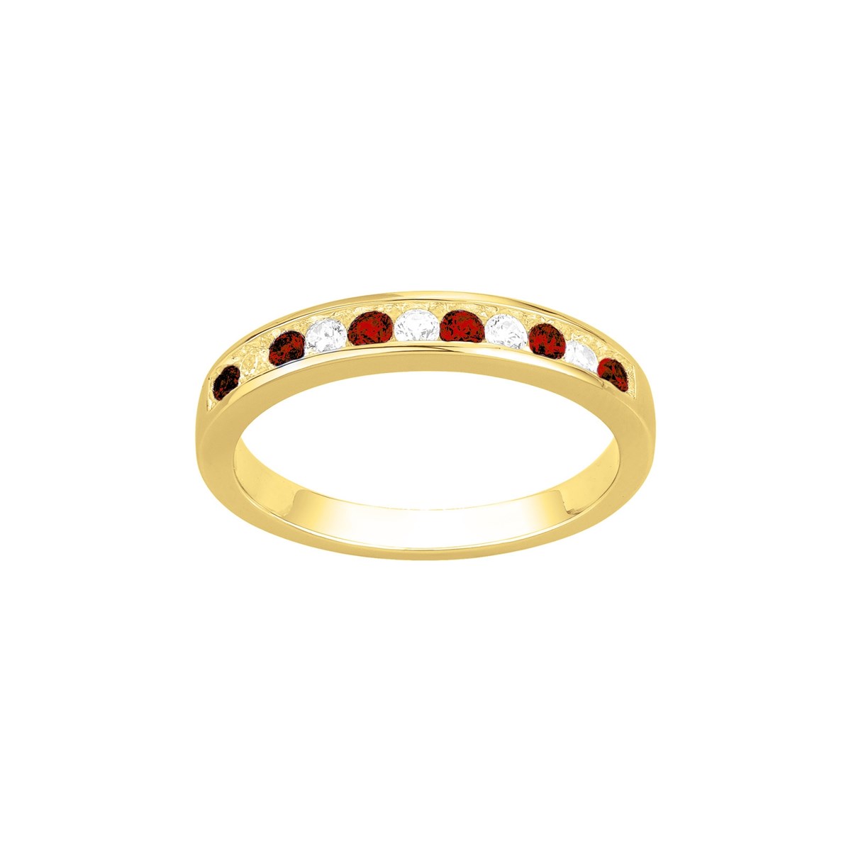 Bague en Plaqué Or avec oxyde de zirconium rouge rubis