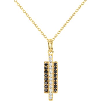 Collier en Plaqué Or avec oxyde de zirconium noir