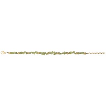 Bracelet souple multi-motifs Alma en Acier 316L avec olivine vert