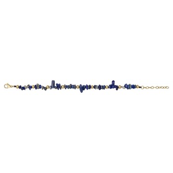 Bracelet souple multi-motifs Iris en Acier 316L avec lapis lazuli bleu