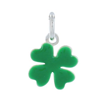 Pendentif Argent 925 Mini Trèfle Émaillé Vert