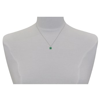 Pendentif Argent 925 Mini Trèfle Émaillé Vert