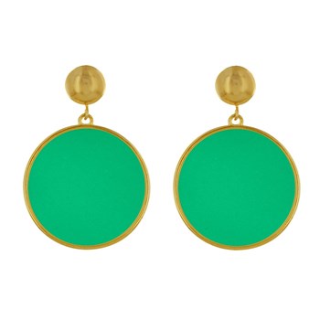 Boucles d'Oreilles Clous Métal Doré Cercle Coloré Translucide