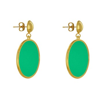 Boucles d'Oreilles Clous Métal Doré Cercle Coloré Translucide