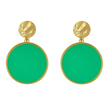 Boucles d'Oreilles Clip Métal Doré Cercle Coloré Translucide