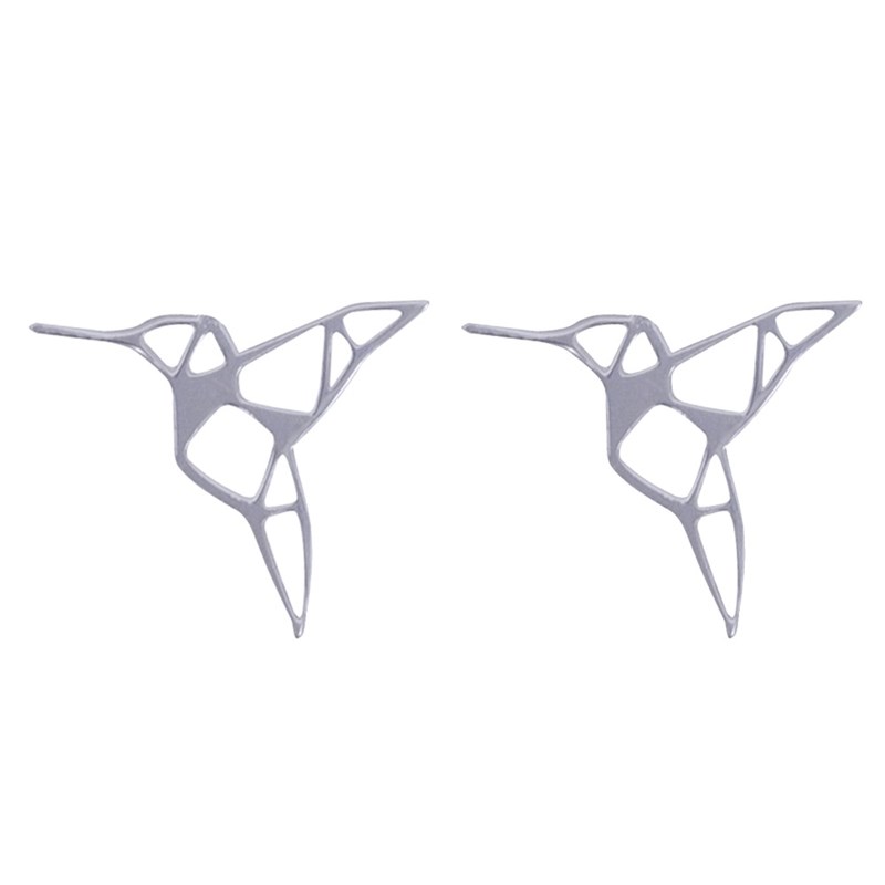 Boucles d'Oreilles Clous Argent 925 Colibri Ajouré - vue 2