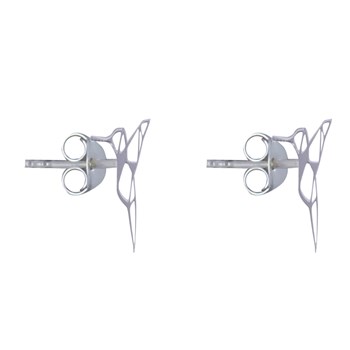 Boucles d'Oreilles Clous Argent 925 Colibri Ajouré