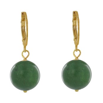 Gold-plated Mini Créoles and Jade Pearl Earrings