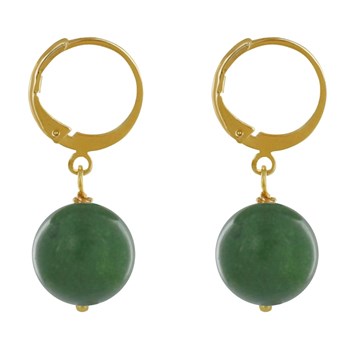 Gold-plated Mini Créoles and Jade Pearl Earrings