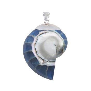 Pendentif Argent 925 Nautile Coquillage et Résine