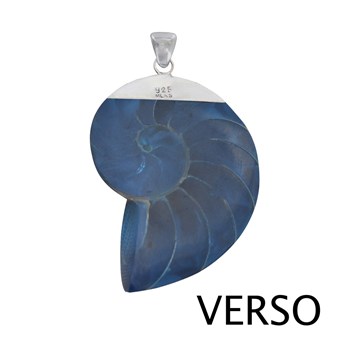 Pendentif Argent 925 Nautile Coquillage et Résine