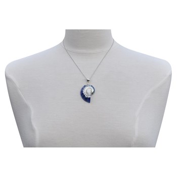 Pendentif Argent 925 Nautile Coquillage et Résine