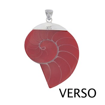 Pendentif Argent 925 Nautile Coquillage et Résine