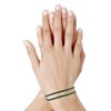 Bracelet Femme Double Tour Cuir Tréssé Rond pour Poignet de 18cm - Vert - vue V2