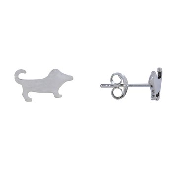 Boucles d'Oreilles Argent 925 Clous Chien