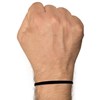 Bracelet Homme Cuir Simple Fermoir Acier Inoxydable - 19cm - Noir - vue V2