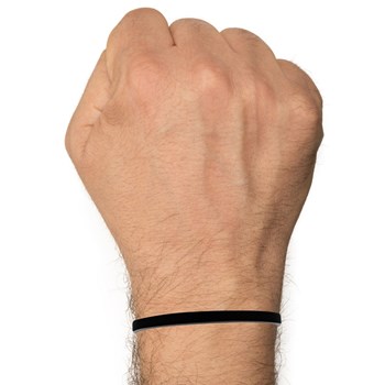 Bracelet Homme Cuir Simple Fermoir Acier Inoxydable - 19cm - Noir