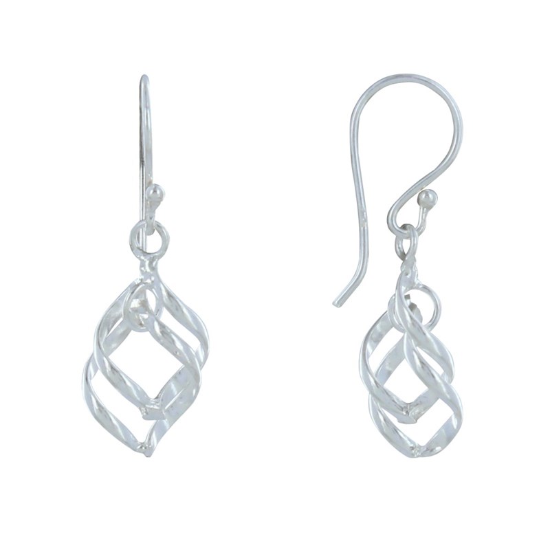 Boucles d'Oreilles Argent 925 Losanges Entrelacés