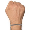 Bracelet Homme Cuir Simple Fermoir Acier Inoxydable - 19cm - Gris - vue V2