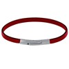 Bracelet Homme Cuir Simple Fermoir Acier Inoxydable - 19cm - Rouge - vue V1