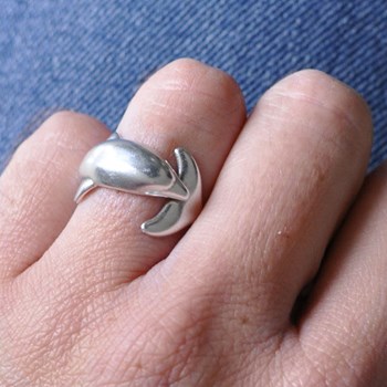 Bague Métal Argenté Dauphin