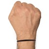 Bracelet Homme Cuir Simple Fermoir Acier Inoxydable - 19cm - Marron foncé - vue V2