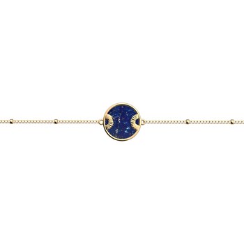 Bracelet souple Les Cadettes doré lapis lazuli