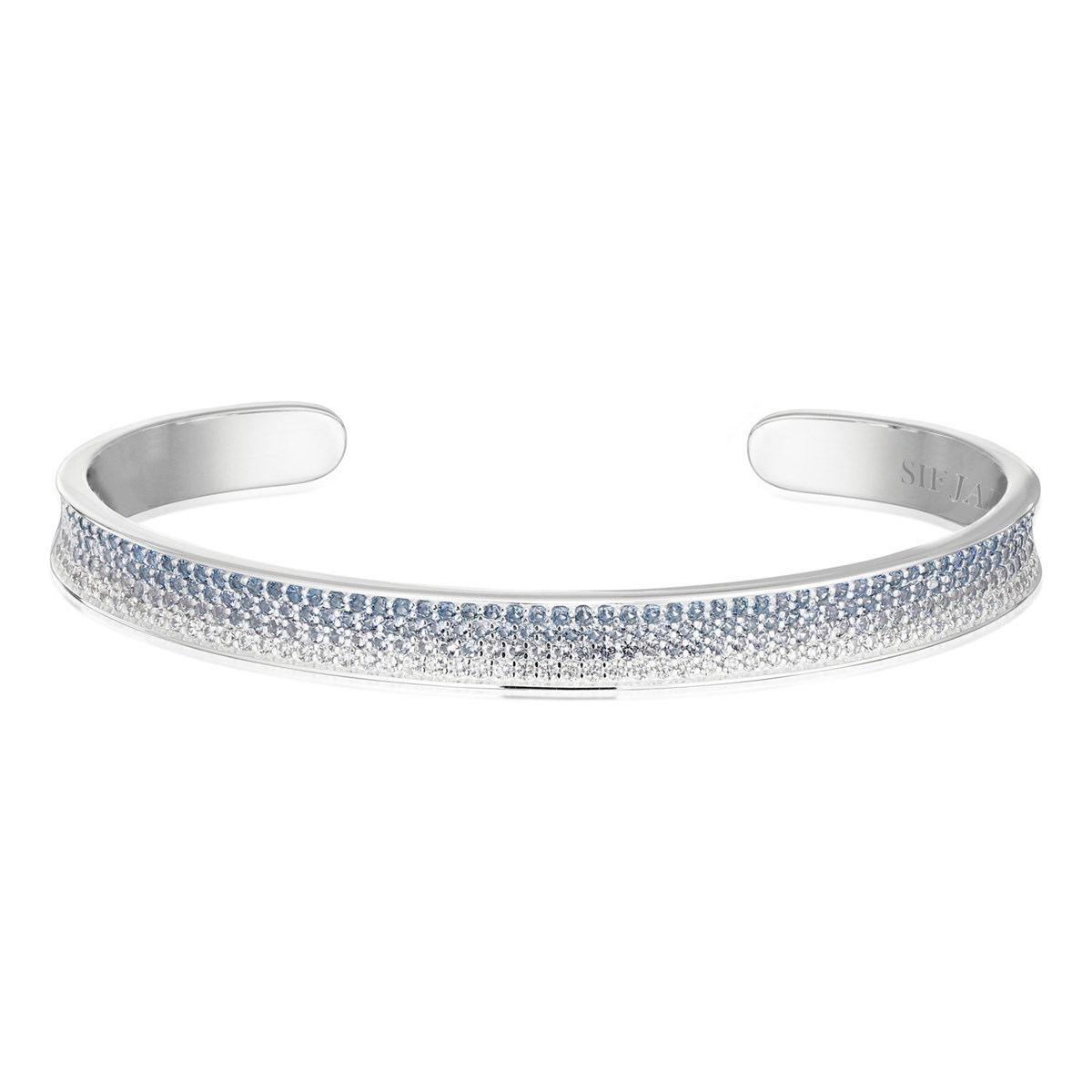 Bracelet jonc SIF JAKOBS FELLINE CONCAVO_x000D_
oxydes de zirconium bleu et blanc